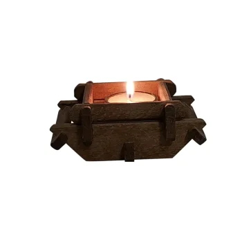 Suport decorativ Basket, realizat manual din lemn ușor. Design modern, ideal pentru un decor elegant și un ambient cald.